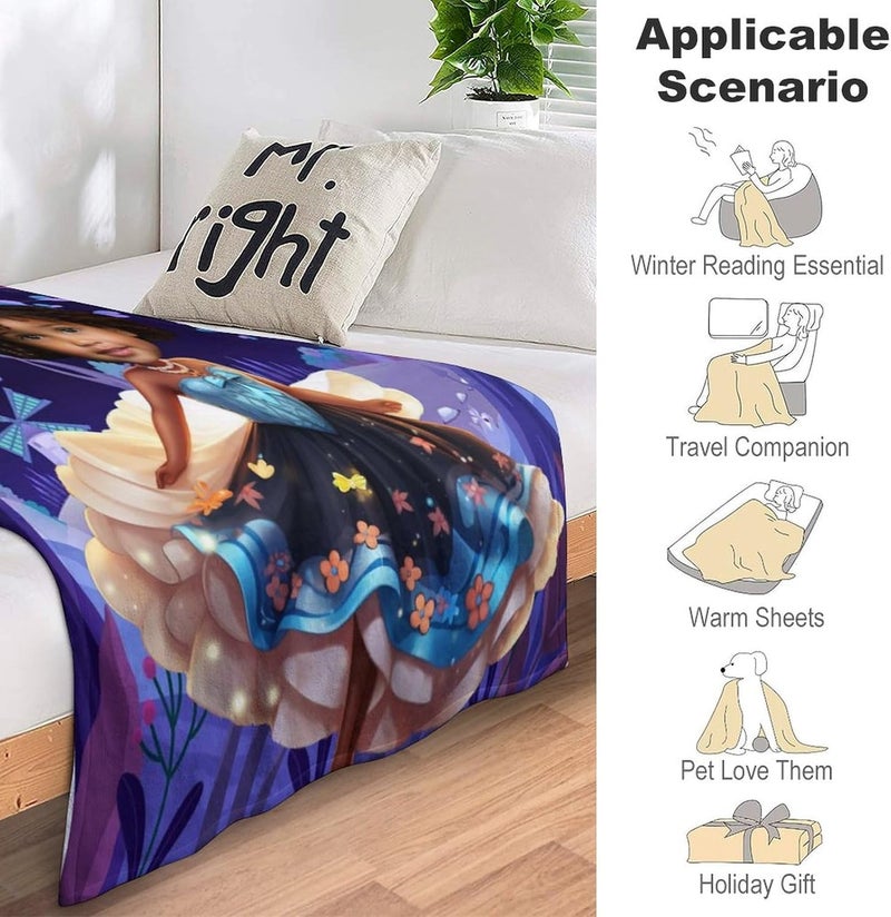 Artsadd Personalized African American Girl Fleece Throw Blanket with Photo Name Custom Afro Black Girl Blanket for Kids Toddler, African Baby Girl Gift, Baby Blankets for Newborn Chrismas Birthday Gift - Image 3